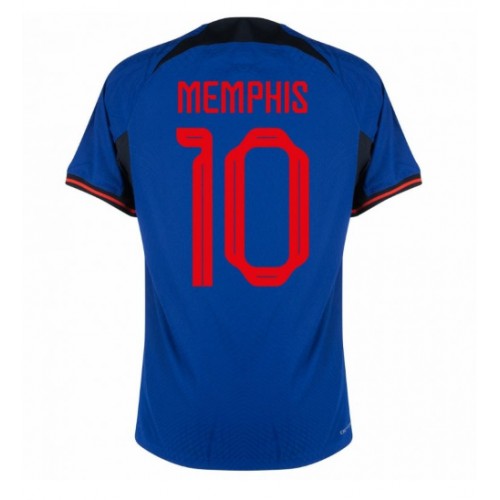 Holland Memphis Depay #10 Replika Udebanetrøje VM 2022 Kortærmet